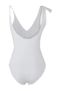 TRENDYOLMİLLA White with flywheel V-neck Covered Regular Swimsuit - Image 9