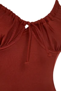 TRENDYOLMİLLA Brick Rejection tunnelled Square Neck Covered Regular Swimsuit - Image 6