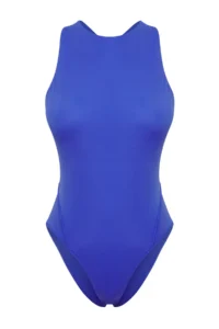 TRENDYOLMİLLA Saks Blue Low-cut back Barbell Collar Covered Regular Swimsuit - Image 5