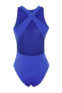 TRENDYOLMİLLA Saks Blue Low-cut back Barbell Collar Covered Regular Swimsuit - Image 6