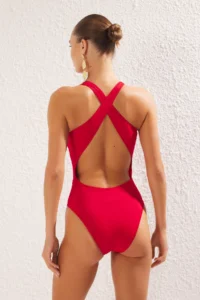 TRENDYOLMİLLA Rejection Low-cut back Barbell Collar Covered Regular Swimsuit - Image 4