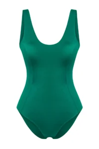 TRENDYOLMİLLA Green U-Neck Covered Regular Swimsuit - Image 6