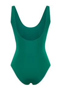 TRENDYOLMİLLA Green U-Neck Covered Regular Swimsuit - Image 7