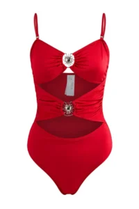 TRENDYOLMİLLA Rejection Strapless Sun with accessories Premium Cut Out/Windowed Regular Swimsuit
