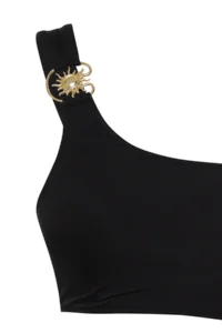 TRENDYOLMİLLA Black One Shoulder Sunglasses with accessories Premium Cut Out Detailed Regular Swimsuit - Image 6