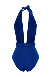 TRENDYOLMİLLA Saks Blue with accessories Deep V-neck Covered Regular Swimsuit - Image 8
