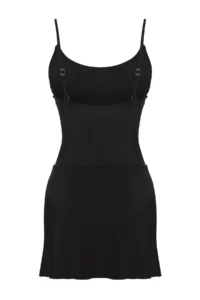 TRENDYOLMİLLA Black tied up Square Neck Covered Skirt Swimsuit - Image 7