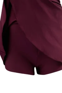 TRENDYOLMİLLA Plum One Shoulder Covered Shorts Skirt Basic Swimsuit - Image 2
