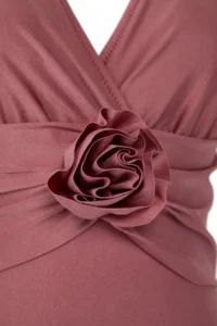 TRENDYOLMİLLA Pink Applique Detailed V-neck Covered Regular Swimsuit - Image 7