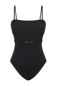 TRENDYOLMİLLA Black with accessories Strapless Covered Regular Swimsuit - Image 6