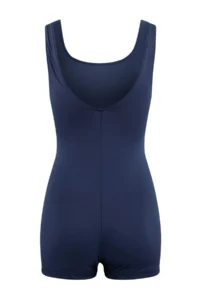 TRENDYOLMİLLA Dark Navy Square Neck Basic Swimsuit with Covered Surfer Shorts - Image 2