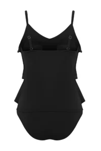 TRENDYOLMİLLA Black with flywheel U-Neck Covered Regular Swimsuit - Image 6