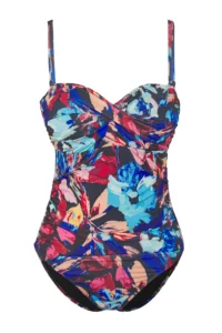 TRENDYOLMİLLA Floral Patterned Draped Strapless Covered Regular Swimsuit - Image 6