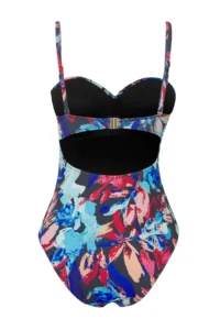 TRENDYOLMİLLA Floral Patterned Draped Strapless Covered Regular Swimsuit - Image 7