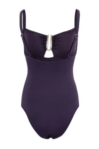 TRENDYOLMİLLA Purple Square Neck Covered Drapeli with accessories Regular Swimsuit - Image 2
