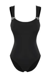TRENDYOLMİLLA Black with accessories Square Neck Covered Regular Swimsuit - Image 5