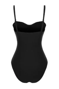 TRENDYOLMİLLA Black Drapeli Strapless Covered Regular Swimsuit - Image 6