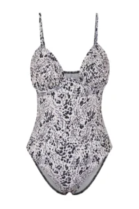 TRENDYOLMİLLA Abstract Patterned V Telli balconette Covered Regular Swimsuit - Image 5