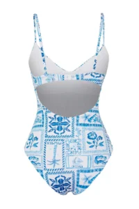TRENDYOLMİLLA Tile Patterned V-neck Covered Regular Swimsuit - Image 6