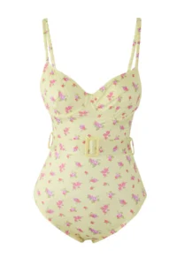 TRENDYOLMİLLA Floral Patterned Arched balconette Covered Regular Swimsuit - Image 5