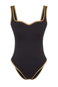 TRENDYOLMİLLA Black Color Bloklu Square Neck Covered brazilian Swimsuit - Image 5