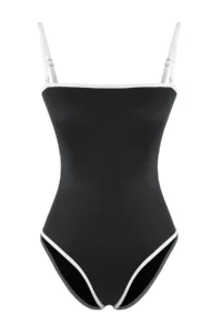 TRENDYOLMİLLA Black Color Bloklu Strapless Regular Swimsuit - Image 5