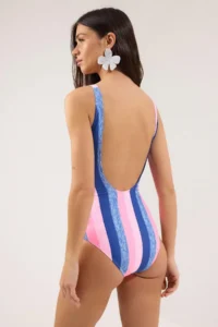 TRENDYOLMİLLA Striped Low-cut back U-Neck Covered Regular Swimsuit - Image 4