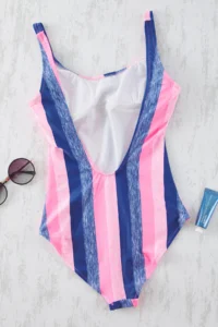 TRENDYOLMİLLA Striped Low-cut back U-Neck Covered Regular Swimsuit - Image 7