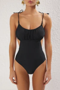 TRENDYOLMİLLA Black Drapeli U-Neck Covered Regular Mayokini - Image 4