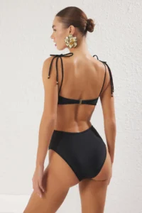 TRENDYOLMİLLA Black Drapeli U-Neck Covered Regular Mayokini - Image 5