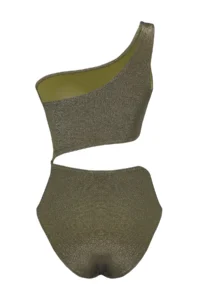 TRENDYOLMİLLA Khaki Cut Out/Window Detailed One Shoulder Covered Regular Swimsuit - Image 6