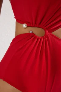 TRENDYOLMİLLA Rejection with accessories One Shoulder Covered Regular Mayokini - Image 2