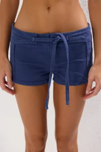 TRENDYOLMiLLA Mavi denim Binding Detailed Beach Mini Low Waist Shorts & Bermuda - Image 3