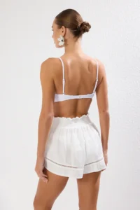 TRENDYOLMiLLA Ecru Weaving striped Beach Mini High Waist Shorts & Bermuda - Image 5