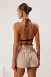 TRENDYOLMiLLA Beige Weaving Frilly Beach Mini Super High Waist Shorts & Bermuda - Image 5