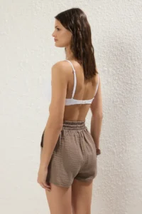 TRENDYOLMiLLA beachwear Camel Weaving High Waist Mini Shorts & Bermuda - Image 4