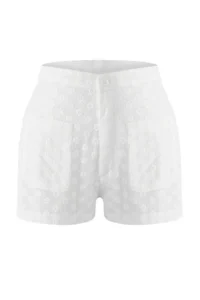 TRENDYOLMiLLA White Weaving Pocket Detail Beach Mini High Waist Shorts & Bermuda - Image 5