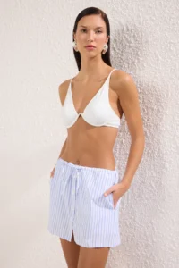 TRENDYOLMiLLA Striped Weaving buttoned Beach Mini Regular Waist Shorts & Bermuda - Image 2