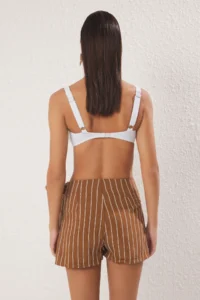 TRENDYOLMiLLA Striped Weaving Binding Detailed Beach Mini High Waist Shorts & Bermuda - Image 5