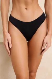 TRENDYOLMİLLA Black Regular Waist brazilian Basic Bikini Bottom - Image 3