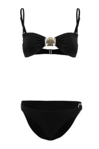 TRENDYOLMİLLA Black with accessories Strapless Covered Low Waist Regular Bikini Set