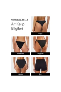 TRENDYOLMİLLA Abstract Patterned with accessories Strapless Covered Low Waist Regular Bikini Set - Image 8