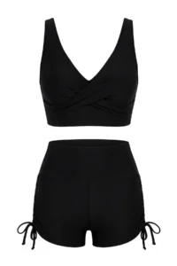 TRENDYOLMİLLA Black tunnelled bralette Covered Binding Detailed Shorts Bikini Set - Image 5