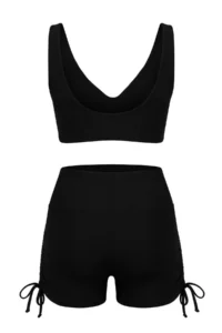 TRENDYOLMİLLA Black tunnelled bralette Covered Binding Detailed Shorts Bikini Set - Image 6