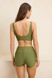 TRENDYOLMİLLA Khaki tunnelled bralette Covered Binding Detailed Shorts Bikini Set - Image 4