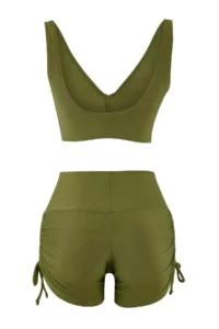 TRENDYOLMİLLA Khaki tunnelled bralette Covered Binding Detailed Shorts Bikini Set - Image 6