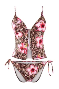 TRENDYOLMİLLA Floral Patterned Binding Detailed Tankini Covered Regular Bikini Set - Image 4