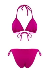 TRENDYOLMİLLA Fuchsia Boncuk with accessories Triangle Covered Regular Waist Regular Bikini Set - Image 5
