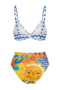TRENDYOLMİLLA Tropical Patterned balconette Covered High Waist Regular Bikini Set - Image 5