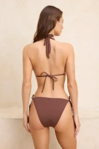 TRENDYOLMİLLA Brown Triangle Covered Regular Waist Regular Basic Bikini Set - Image 4